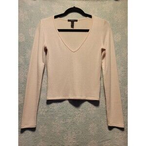 Womens Small Layer Top Shirt V-Neck Pink Bella Twilight Coquette Flirty Preppy